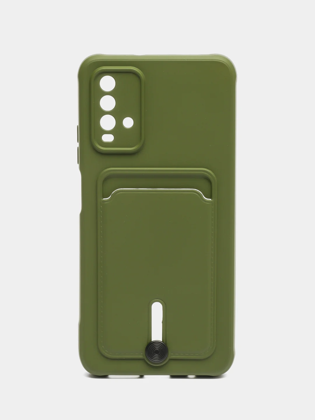 Зелёный хаки чехол силиконовый для Xiaomi Redmi 9T (Редми 9Т), с защитой камеры