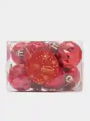 Набор елочных игрушек, D - 4 см, 8 шт, красные