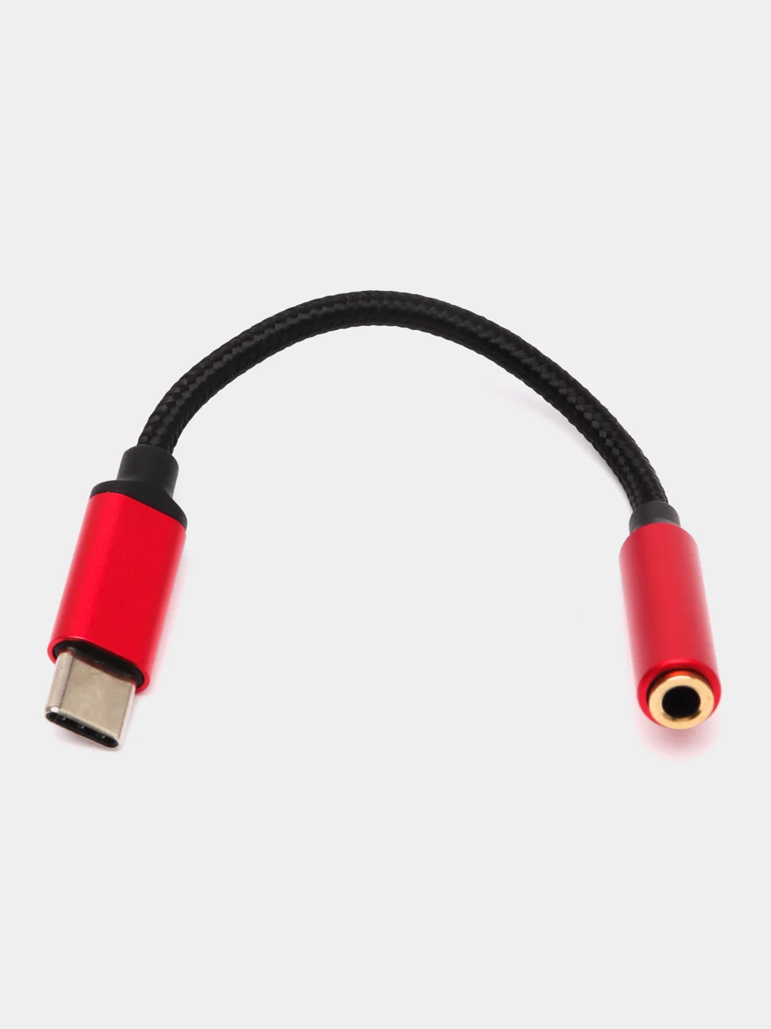 Красный адаптер, кабель-переходник, USB Type-C на AUX, 3.5 мм