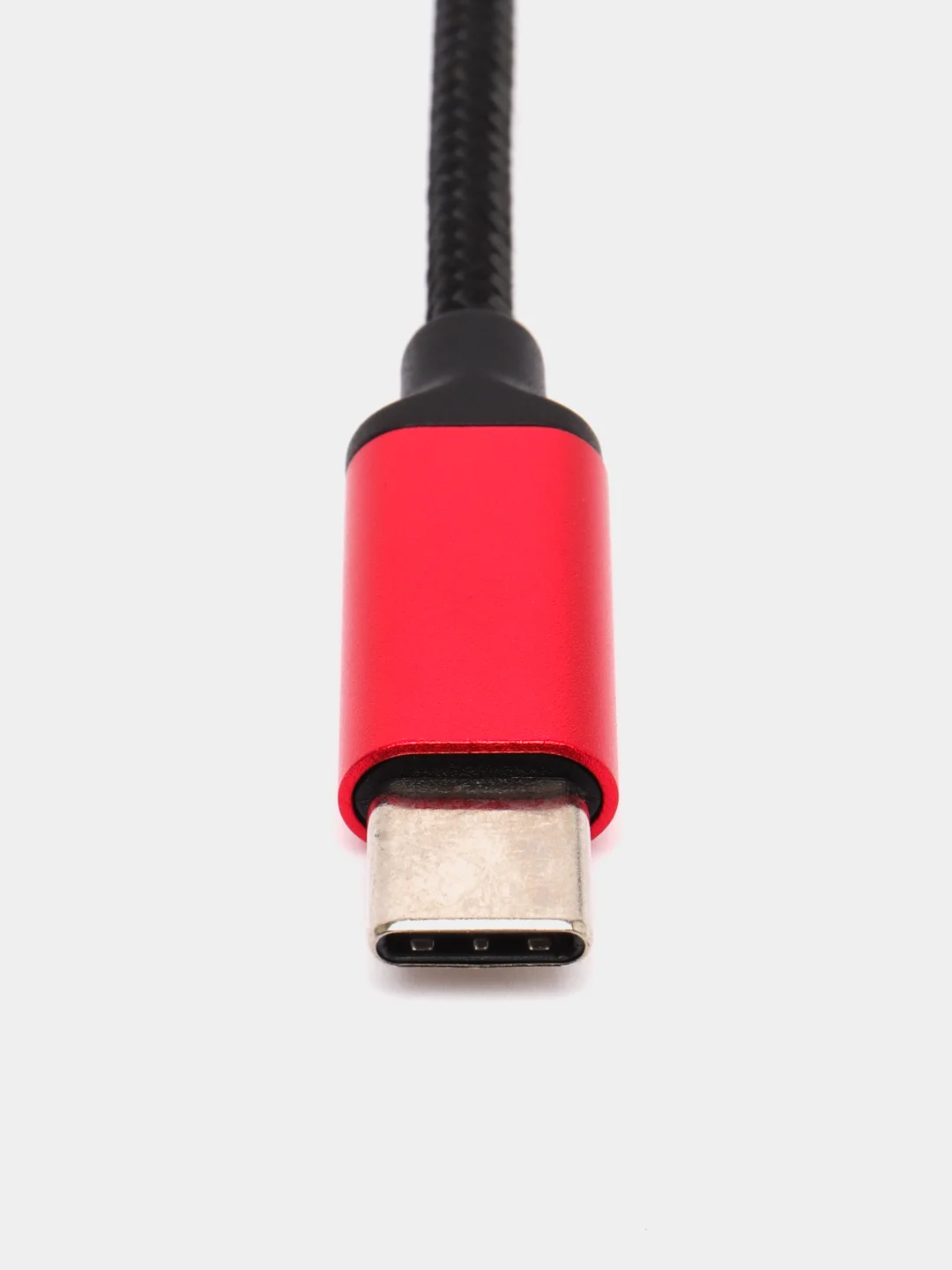 Красный адаптер, кабель-переходник, USB Type-C на AUX, 3.5 мм