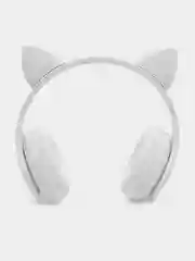 Белый наушники детские Cat Ear беспроводные, светящиеся, с ушками