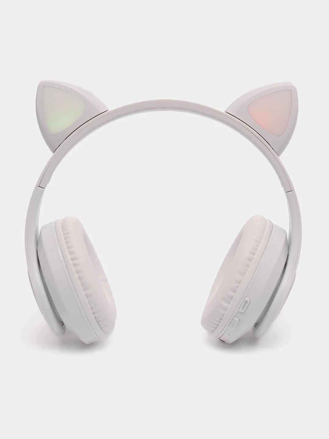 Белый наушники детские Cat Ear беспроводные, светящиеся, с ушками