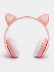 Розовый наушники детские Cat Ear беспроводные, светящиеся, с ушками