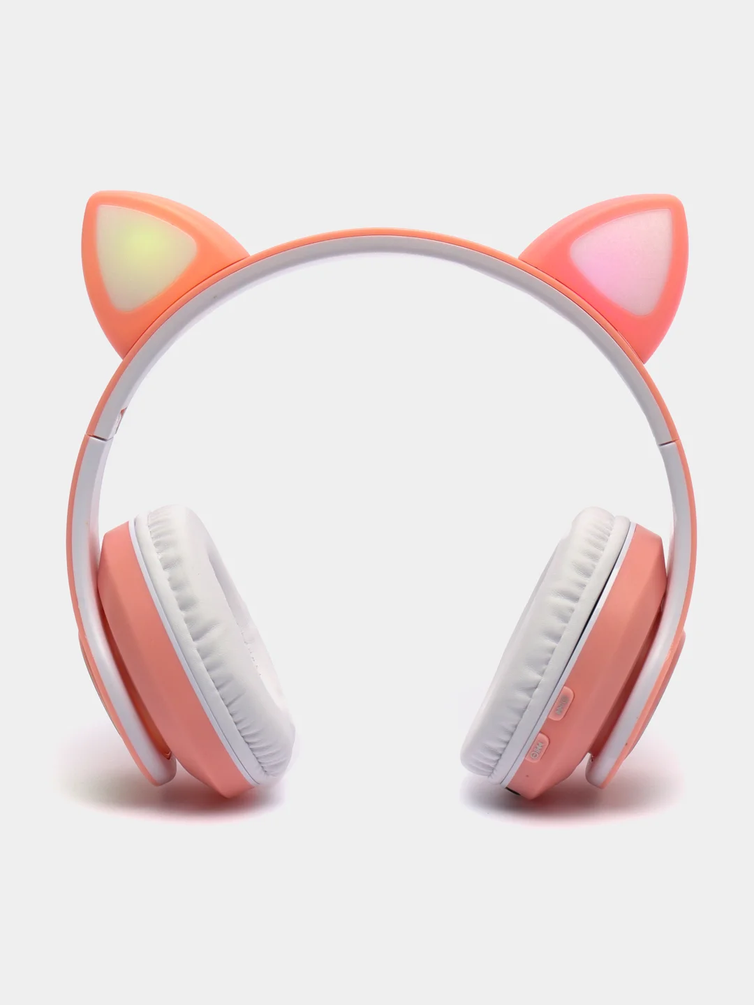 Розовый наушники детские Cat Ear беспроводные, светящиеся, с ушками