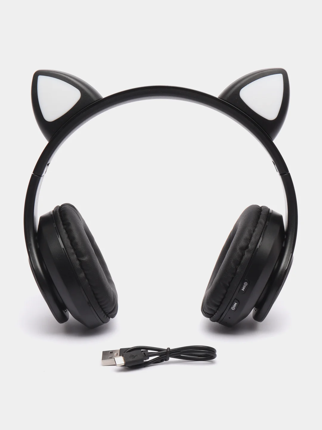 Розовый наушники детские Cat Ear беспроводные, светящиеся, с ушками