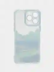 Голубой чехол для iPhone 11, 12, 13, 14, 15 Pro Max Plus, с принтом, защитой камеры