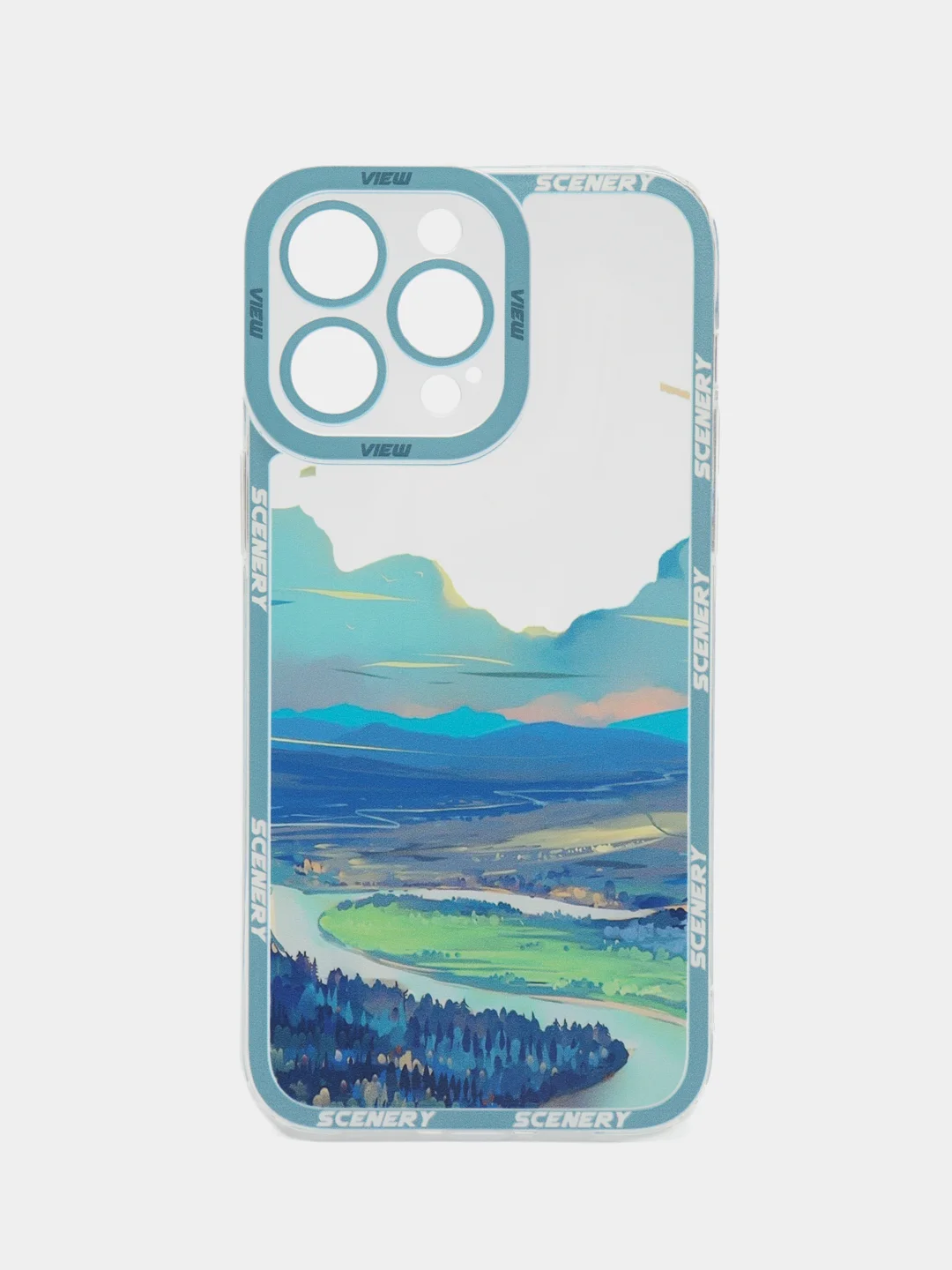 Голубой чехол для iPhone 11, 12, 13, 14, 15 Pro Max Plus, с принтом, защитой камеры