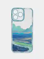 Голубой чехол для iPhone 11, 12, 13, 14, 15 Pro Max Plus, с принтом, защитой камеры