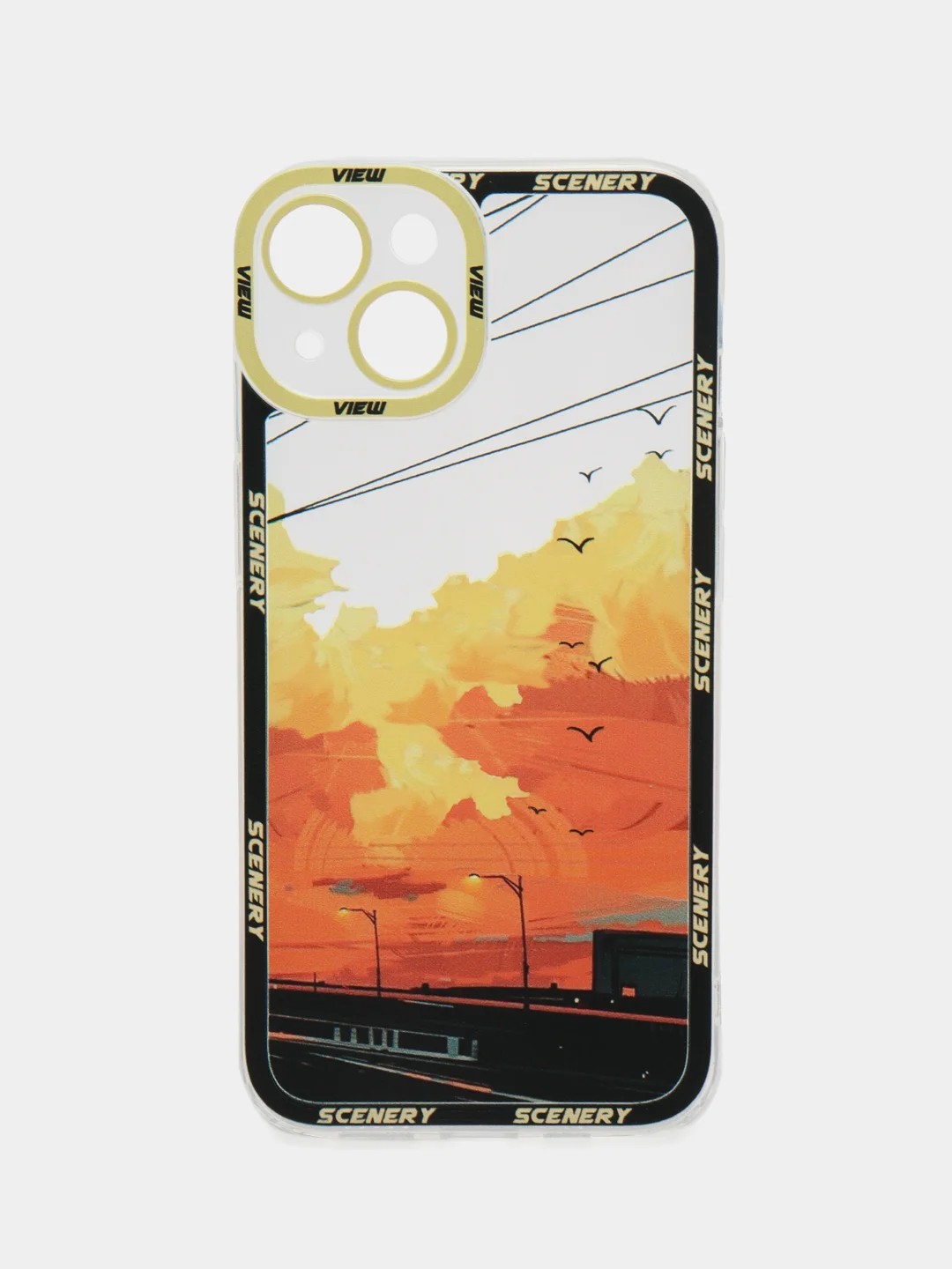 Желтый чехол для iPhone 11, 12, 13, 14, 15 Pro Max Plus, с принтом, защитой камеры