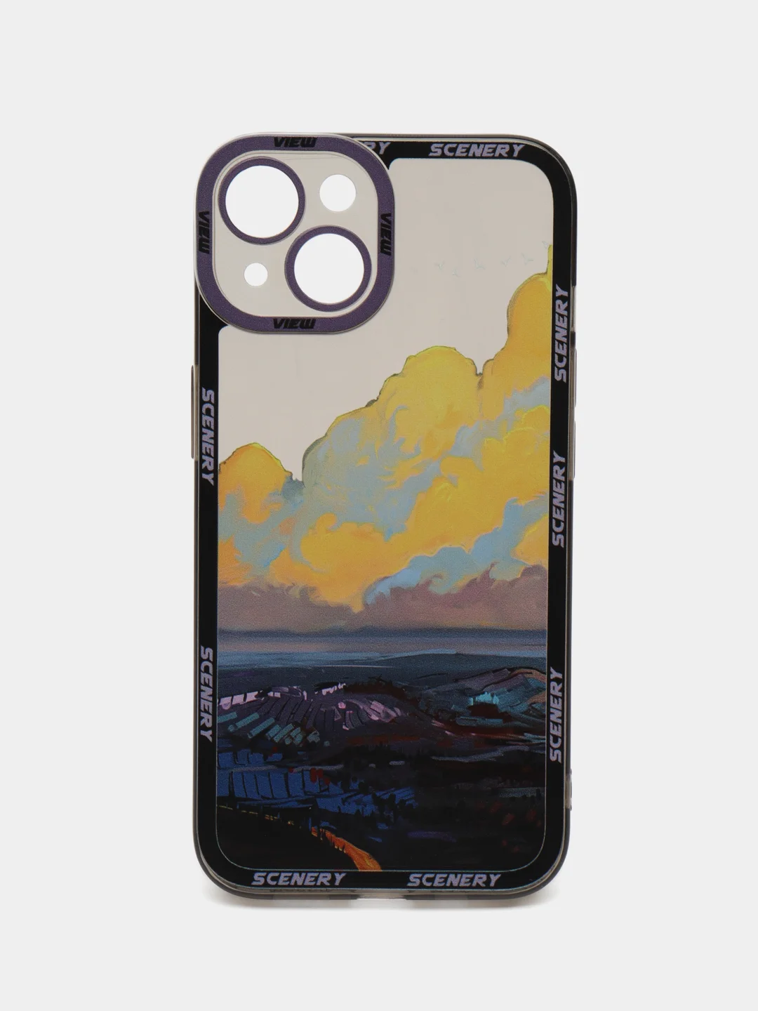 Пурпурный чехол для iPhone 11, 12, 13, 14, 15 Pro Max Plus, с принтом, защитой камеры