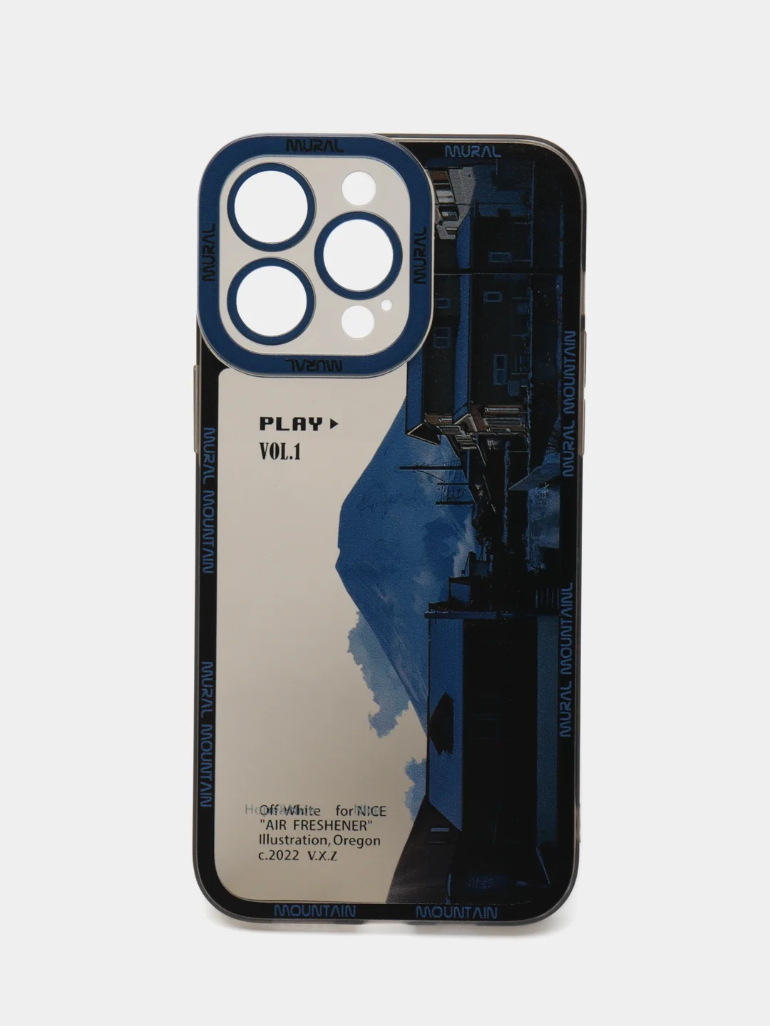 Синий чехол для iPhone 11, 12, 13, 14, 15 Pro Max Plus, с принтом, защитой камеры