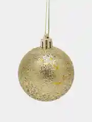 Золотой набор елочных шаров с пайетками, 6 шт