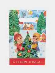 Горчичный пакет полиэтиленовый, новогодний, 2 размера