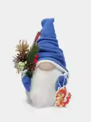 Синий новогодняя игрушка гном, скандинавский гном, интерьерный гном