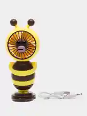 Настольный вентилятор Пчелка, с RGB подсветкой и подставкой для телефона
