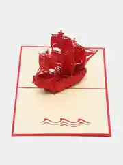 Открытка трехмерная объемная "Корабль 3D" 13х15 см