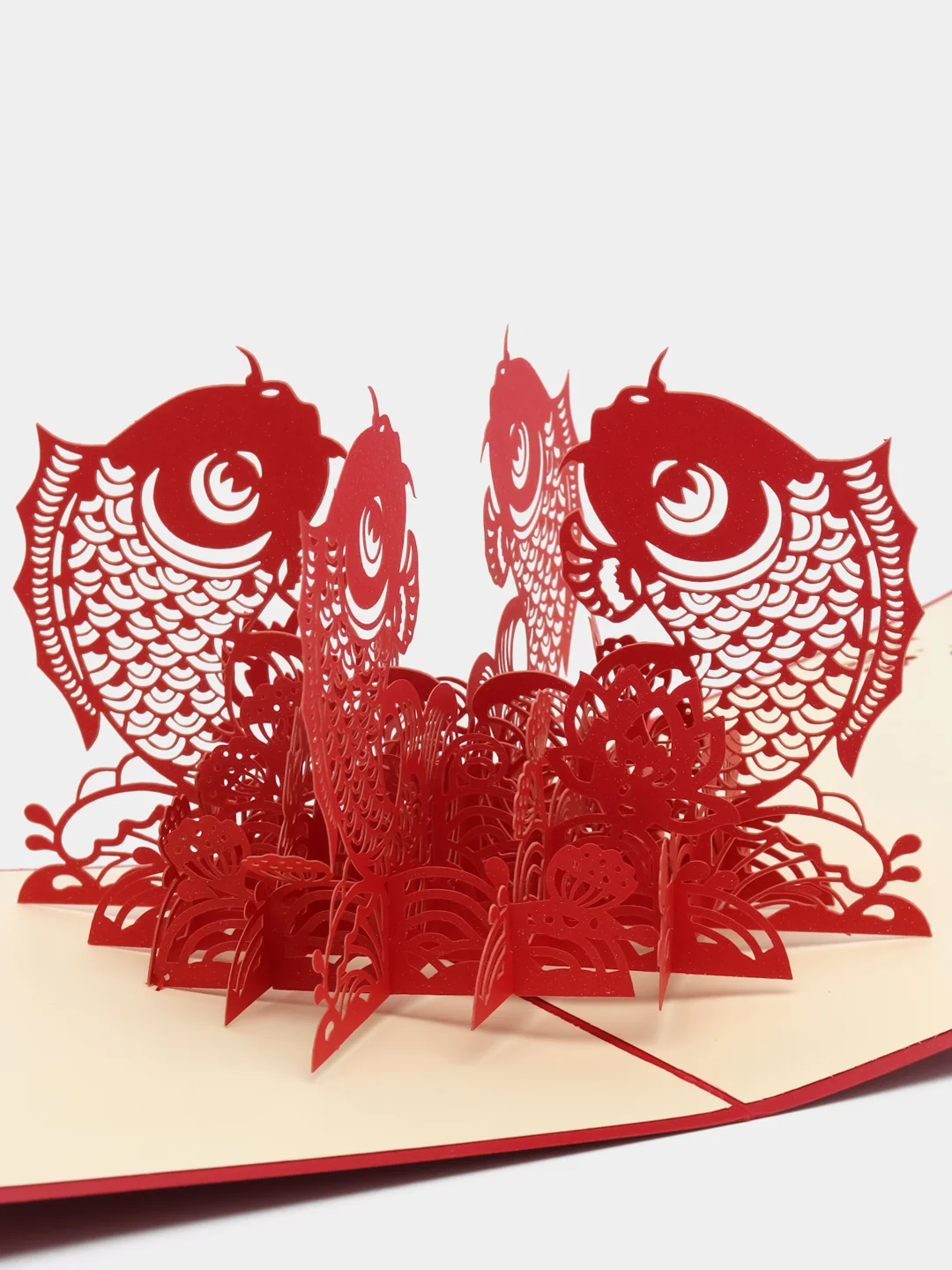 Открытка трехмерная, объемная "Рыбки 3D", 15 х 15 см