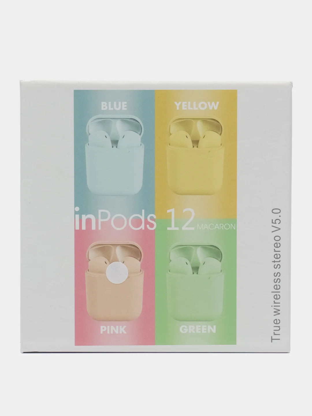 Белый наушники беспроводные для телефона inpods12, для айфон и андроид с микрофоном, блютуз