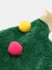 Зеленый новогодний костюм для кошек и собак, шапка и слюнявчик