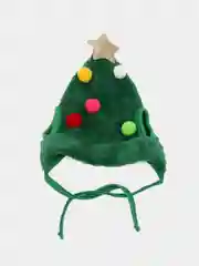 Зеленый новогодний костюм для кошек и собак, шапка и слюнявчик