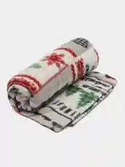 Разноцветный плед флисовый, новогодний, 130 х 150 см, подарок и украшение на Новый Год