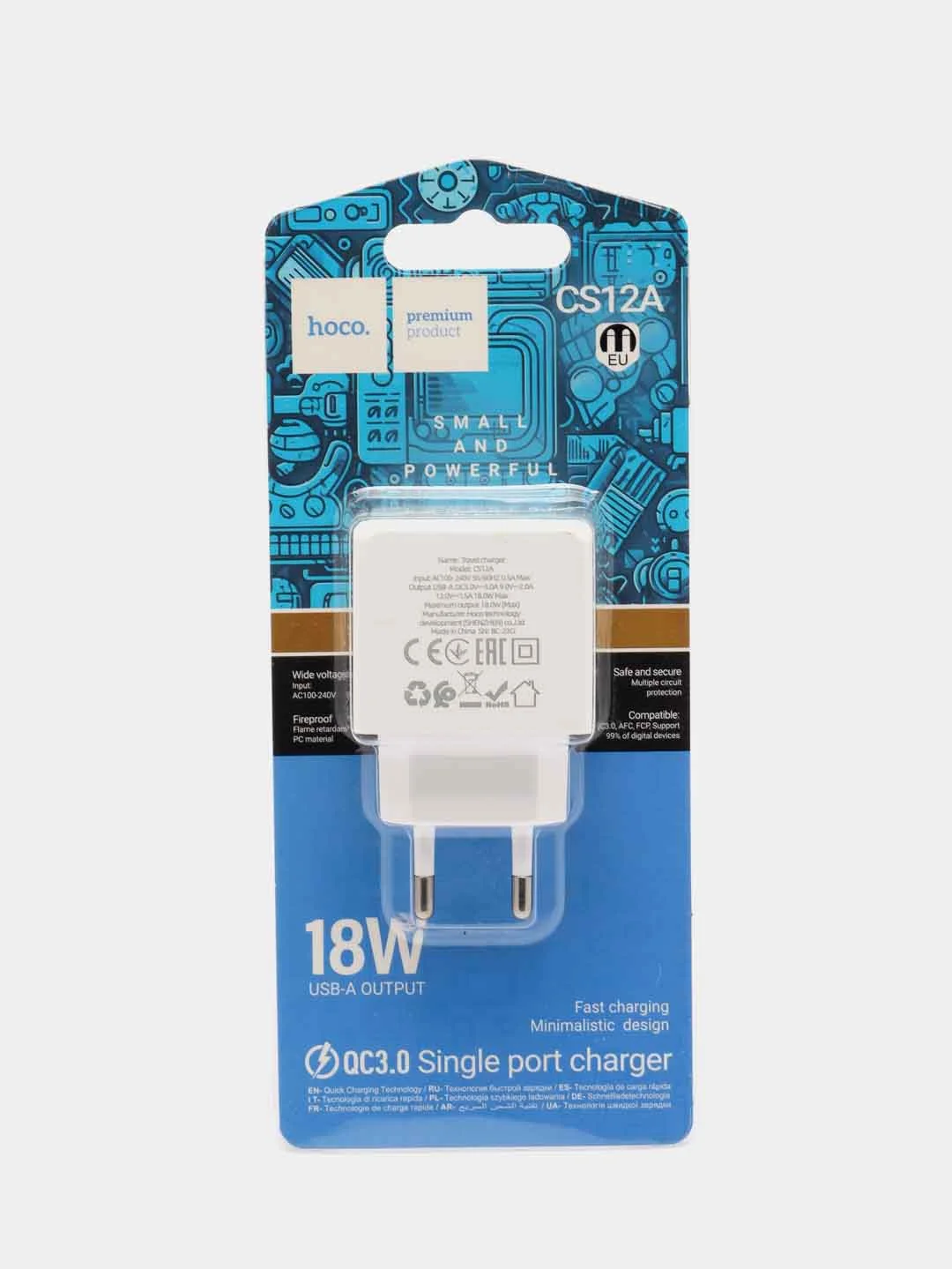Белый сетевое зарядное устройство с быстрой зарядкой, QC3.0, 18W