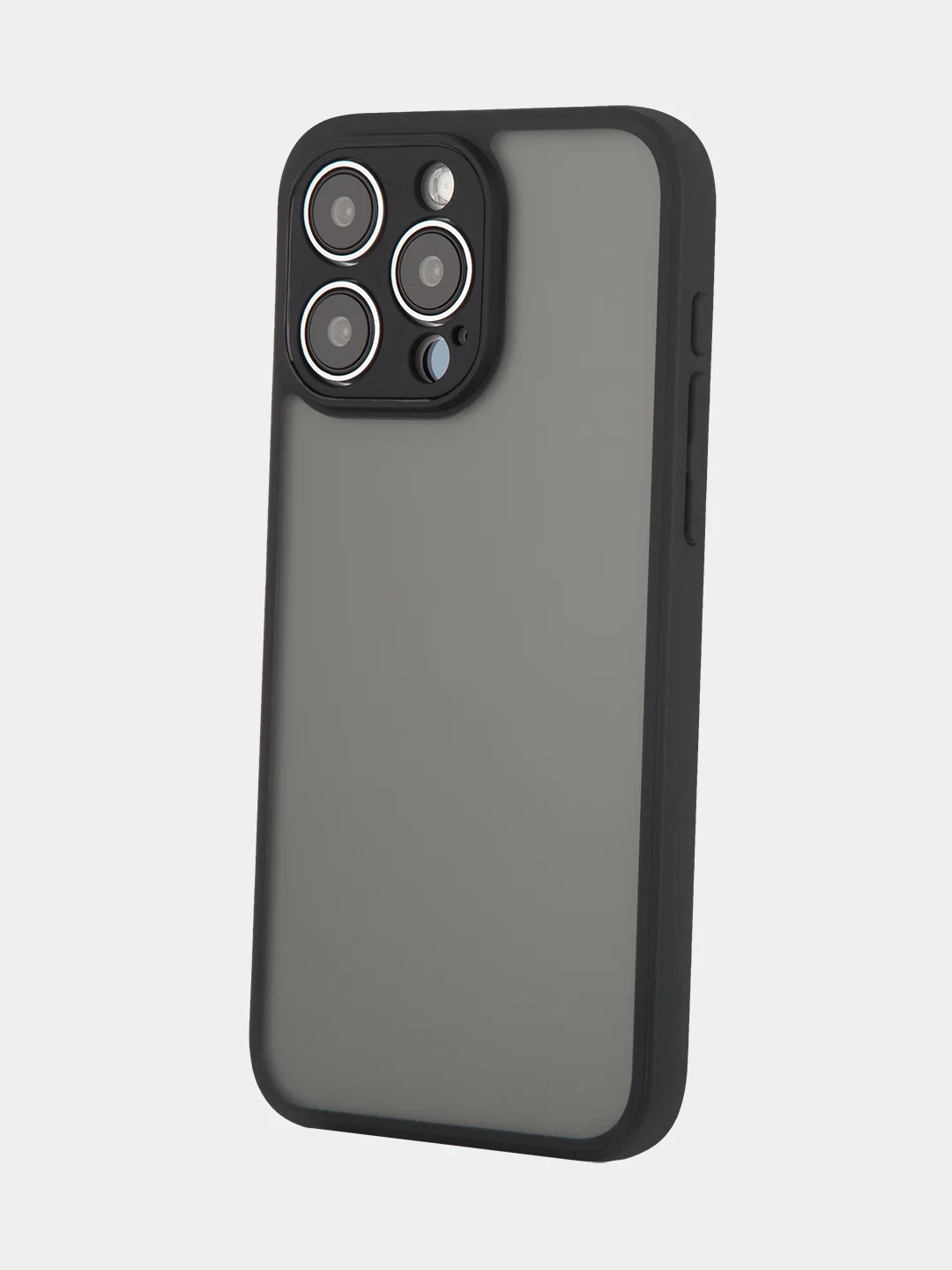 Черный чехол для Apple iPhone 14, 15 Pro Max/Pro/Plus пластиковый BROSCORP с силиконовой защитой