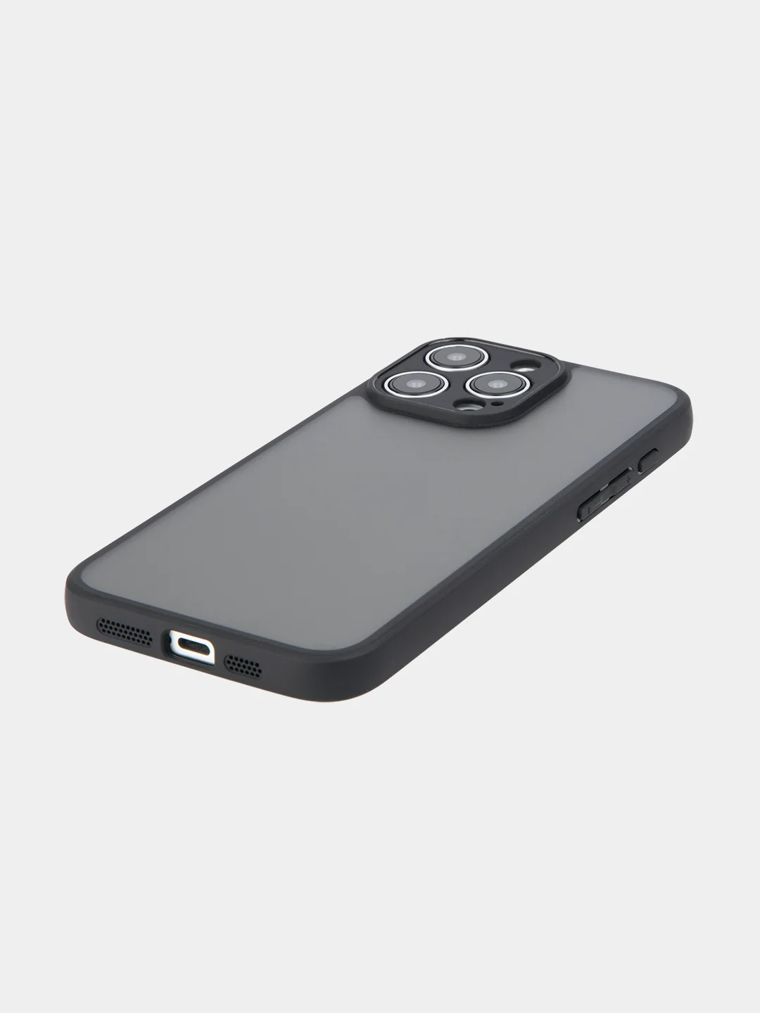 Черный чехол для Apple iPhone 14, 15 Pro Max/Pro/Plus пластиковый BROSCORP с силиконовой защитой