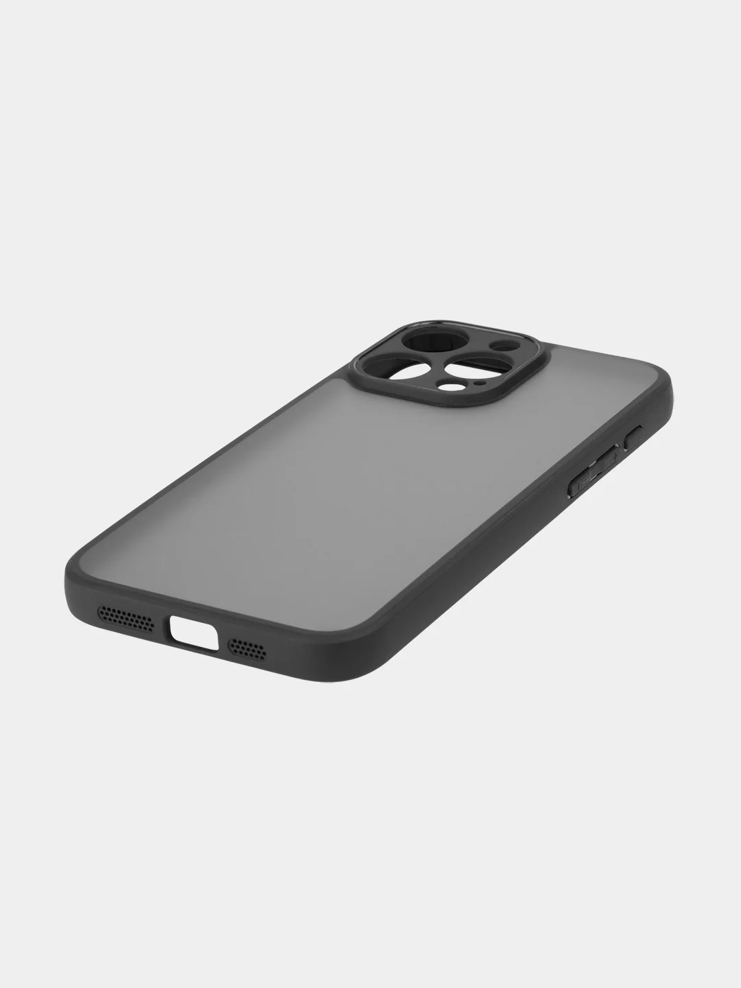 Черный чехол для Apple iPhone 14, 15 Pro Max/Pro/Plus пластиковый BROSCORP с силиконовой защитой