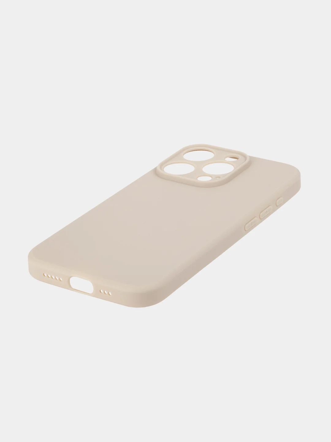 Бежевый меланж чехол для iPhone 15 Pro силиконовый BROSCORP матовый/ прозрачный/ с карманом, защита камер