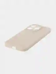 Бежевый меланж чехол для iPhone 15 Pro силиконовый BROSCORP матовый/ прозрачный/ с карманом, защита камер