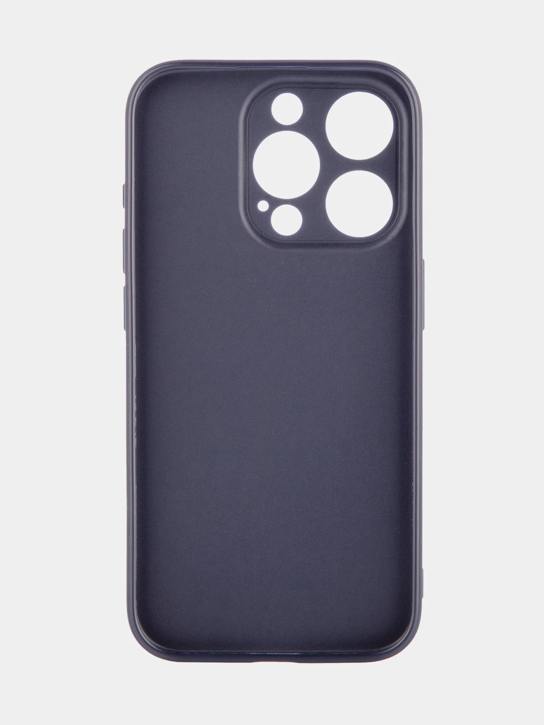 Темно-синий чехол для iPhone 15 Pro силиконовый BROSCORP матовый/ прозрачный/ с карманом, защита камер