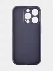 Темно-синий чехол для iPhone 15 Pro силиконовый BROSCORP матовый/ прозрачный/ с карманом, защита камер