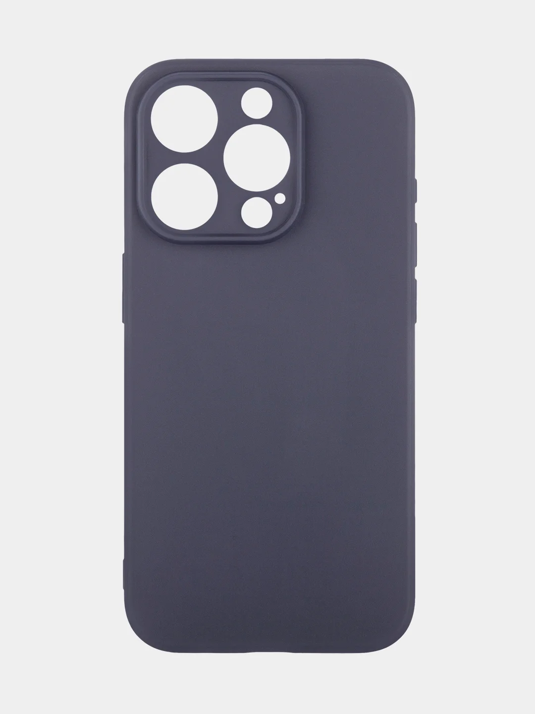 Темно-синий чехол для iPhone 15 Pro силиконовый BROSCORP матовый/ прозрачный/ с карманом, защита камер