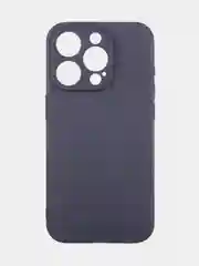 Темно-синий чехол для iPhone 15 Pro силиконовый BROSCORP матовый/ прозрачный/ с карманом, защита камер