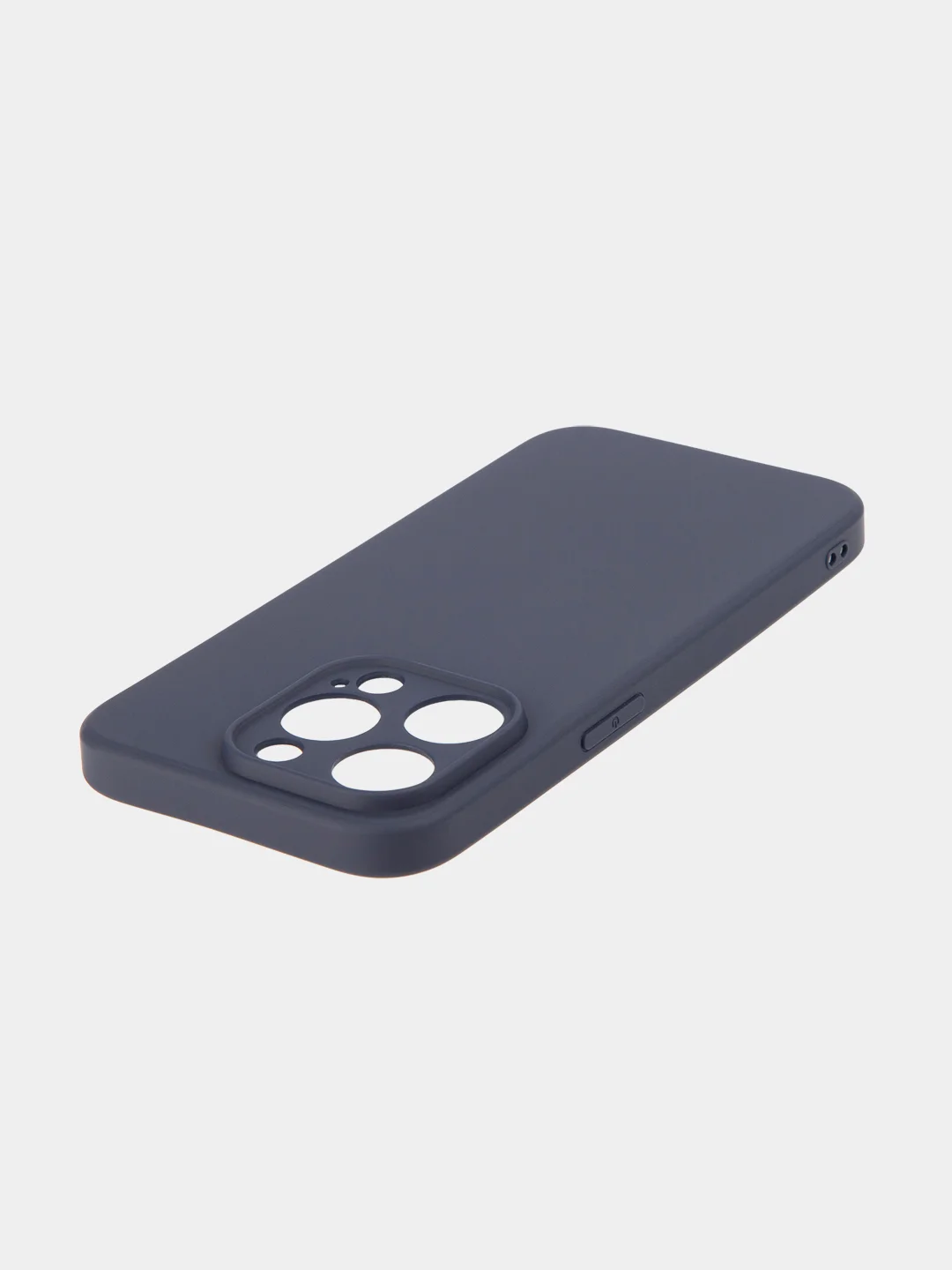 Темно-синий чехол для iPhone 15 Pro силиконовый BROSCORP матовый/ прозрачный/ с карманом, защита камер