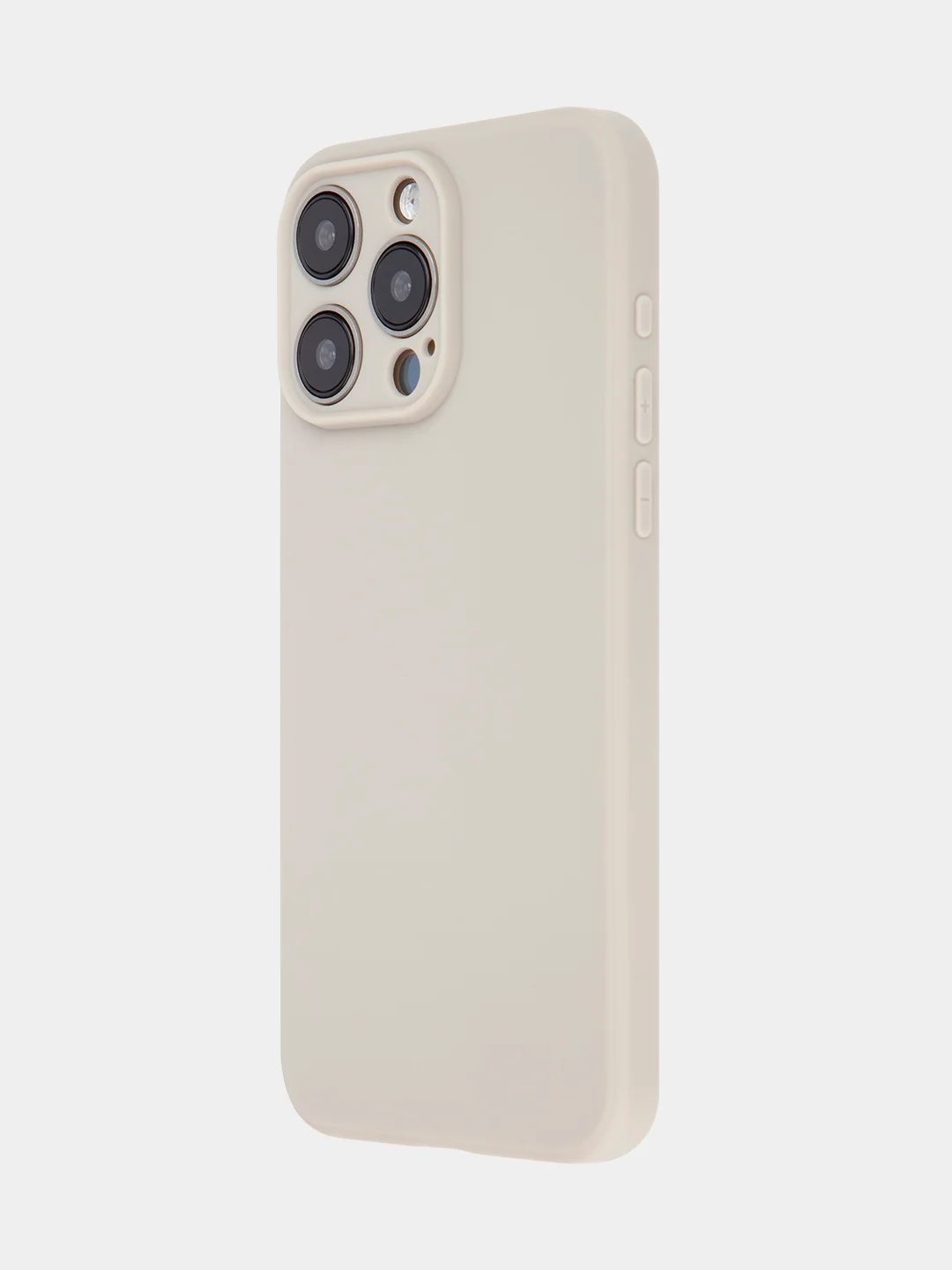 Бежевый меланж чехол для iPhone 15 Pro Max силиконовый BROSCORP, матовый/ прозрачный, бортик- защита камер