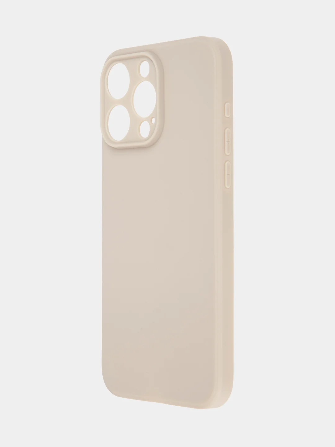 Бежевый меланж чехол для iPhone 15 Pro Max силиконовый BROSCORP, матовый/ прозрачный, бортик- защита камер