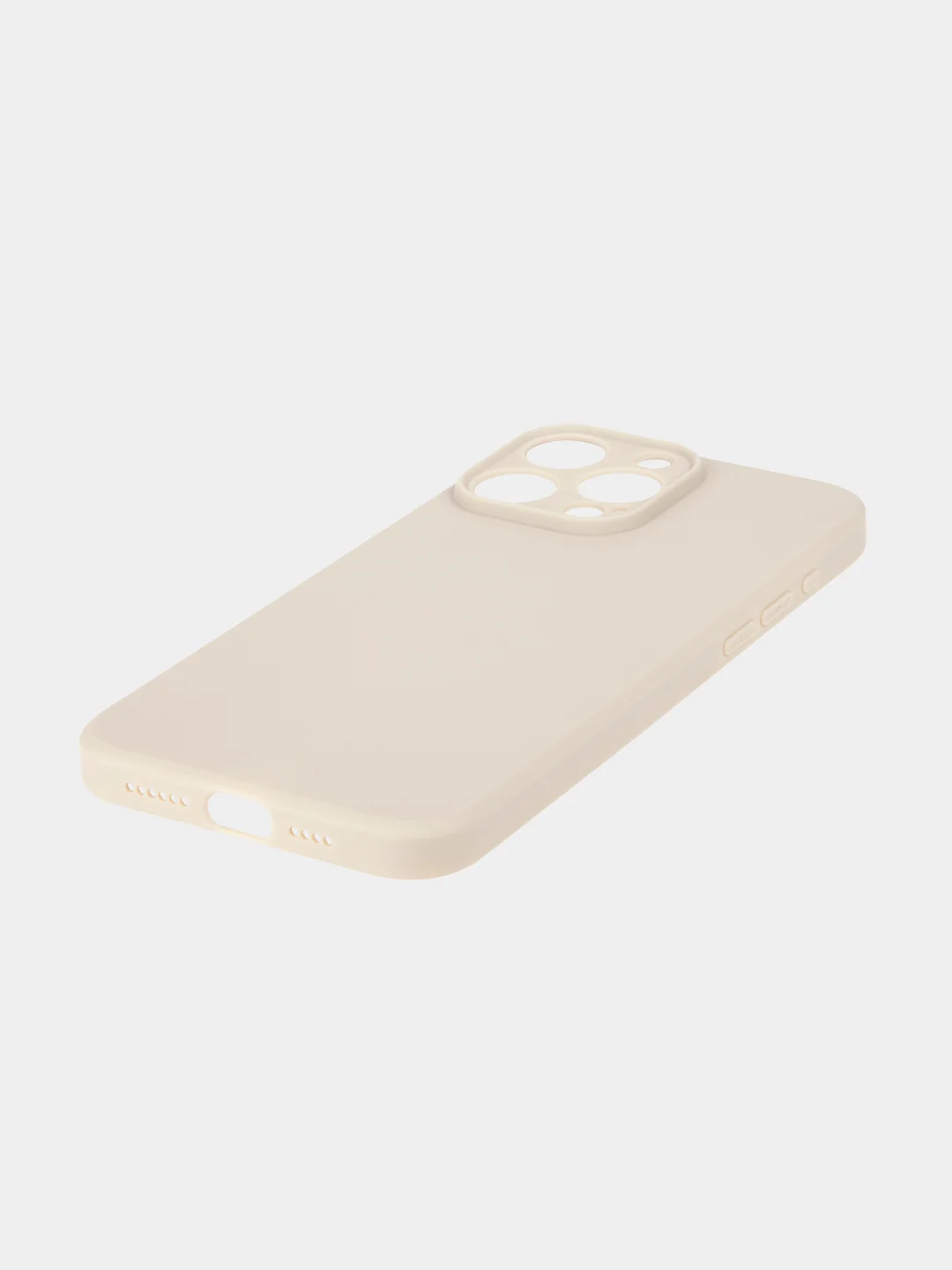 Бежевый меланж чехол для iPhone 15 Pro Max силиконовый BROSCORP, матовый/ прозрачный, бортик- защита камер