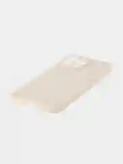 Бежевый меланж чехол для iPhone 15 Pro Max силиконовый BROSCORP, матовый/ прозрачный, бортик- защита камер