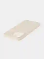 Бежевый меланж чехол для iPhone 15 Pro Max силиконовый BROSCORP, матовый/ прозрачный, бортик- защита камер