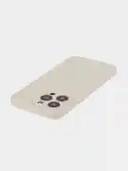 Бежевый меланж чехол для iPhone 15 Pro Max силиконовый BROSCORP, матовый/ прозрачный, бортик- защита камер