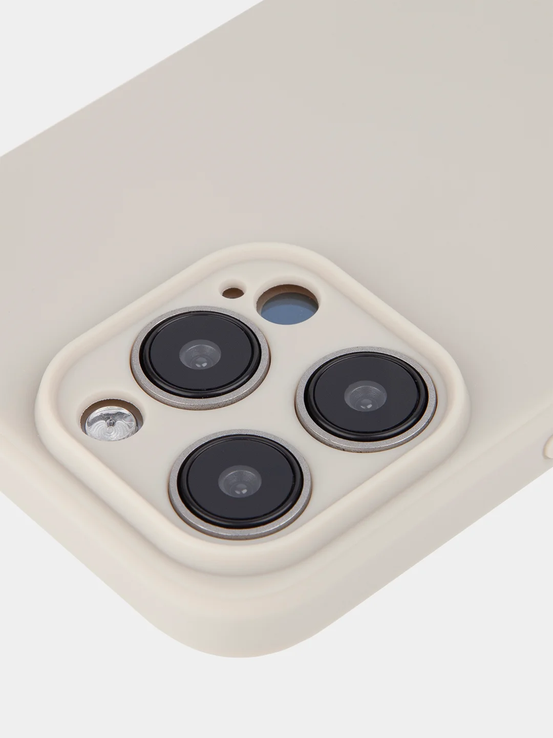 Бежевый меланж чехол для iPhone 15 Pro Max силиконовый BROSCORP, матовый/ прозрачный, бортик- защита камер