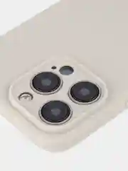 Бежевый меланж чехол для iPhone 15 Pro Max силиконовый BROSCORP, матовый/ прозрачный, бортик- защита камер