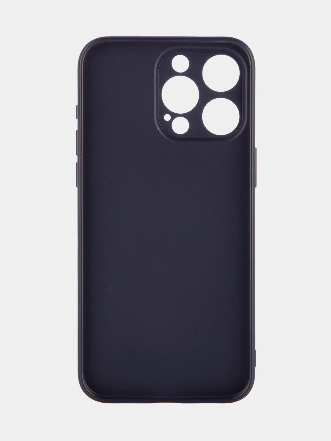 Темно-синий чехол для iPhone 15 Pro Max силиконовый BROSCORP, матовый/ прозрачный, бортик- защита камер