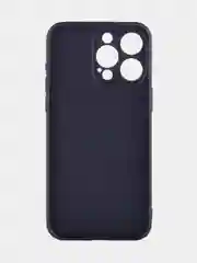 Темно-синий чехол для iPhone 15 Pro Max силиконовый BROSCORP, матовый/ прозрачный, бортик- защита камер