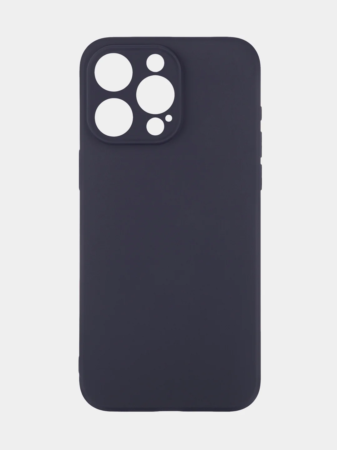Темно-синий чехол для iPhone 15 Pro Max силиконовый BROSCORP, матовый/ прозрачный, бортик- защита камер