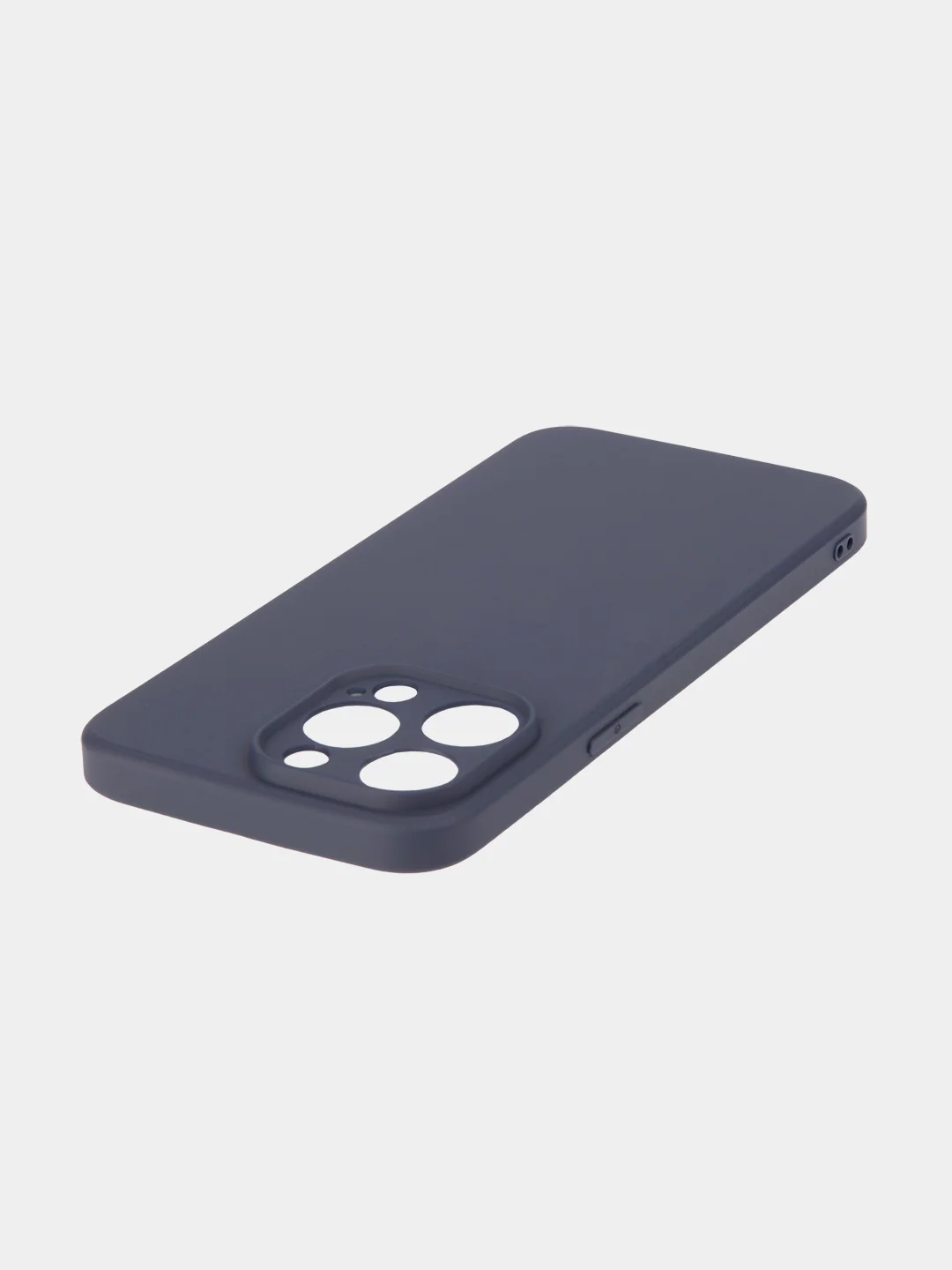 Темно-синий чехол для iPhone 15 Pro Max силиконовый BROSCORP, матовый/ прозрачный, бортик- защита камер