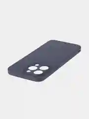 Темно-синий чехол для iPhone 15 Pro Max силиконовый BROSCORP, матовый/ прозрачный, бортик- защита камер