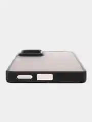 Угольный чехол матовый для Redmi Note 11 Pro 4G / Note 12 Pro 4G полупрозрачный, с глянцевой рамкой
